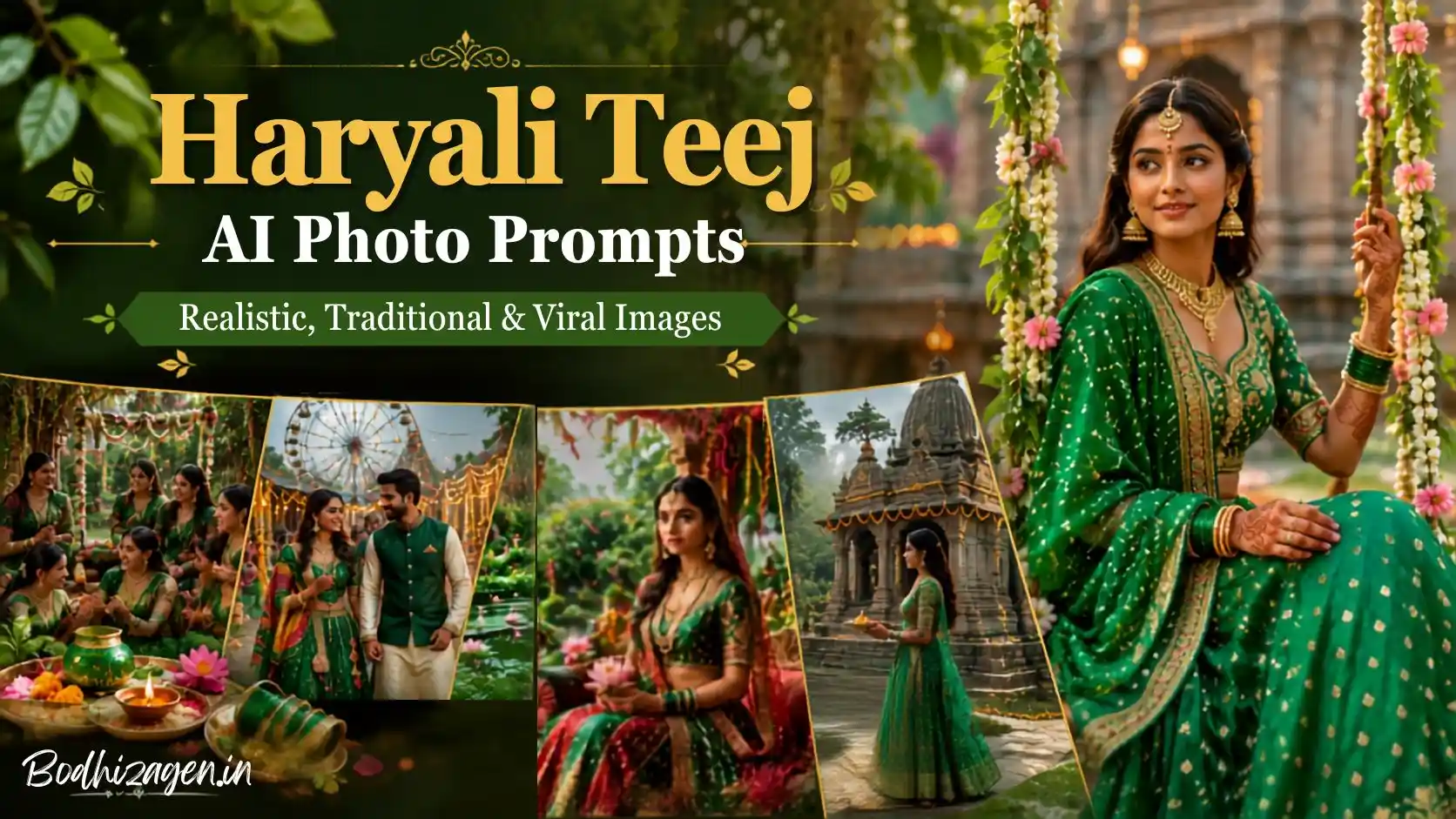 Haryali Teej AI Photo Prompts