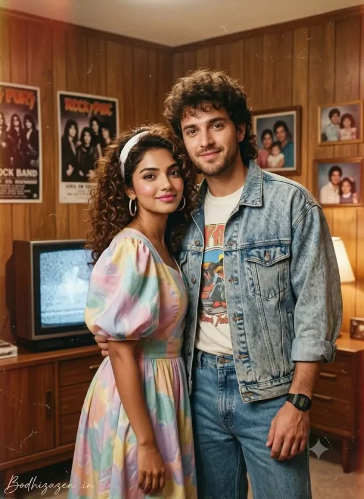 80s Couple AI Photo Editing Prompt